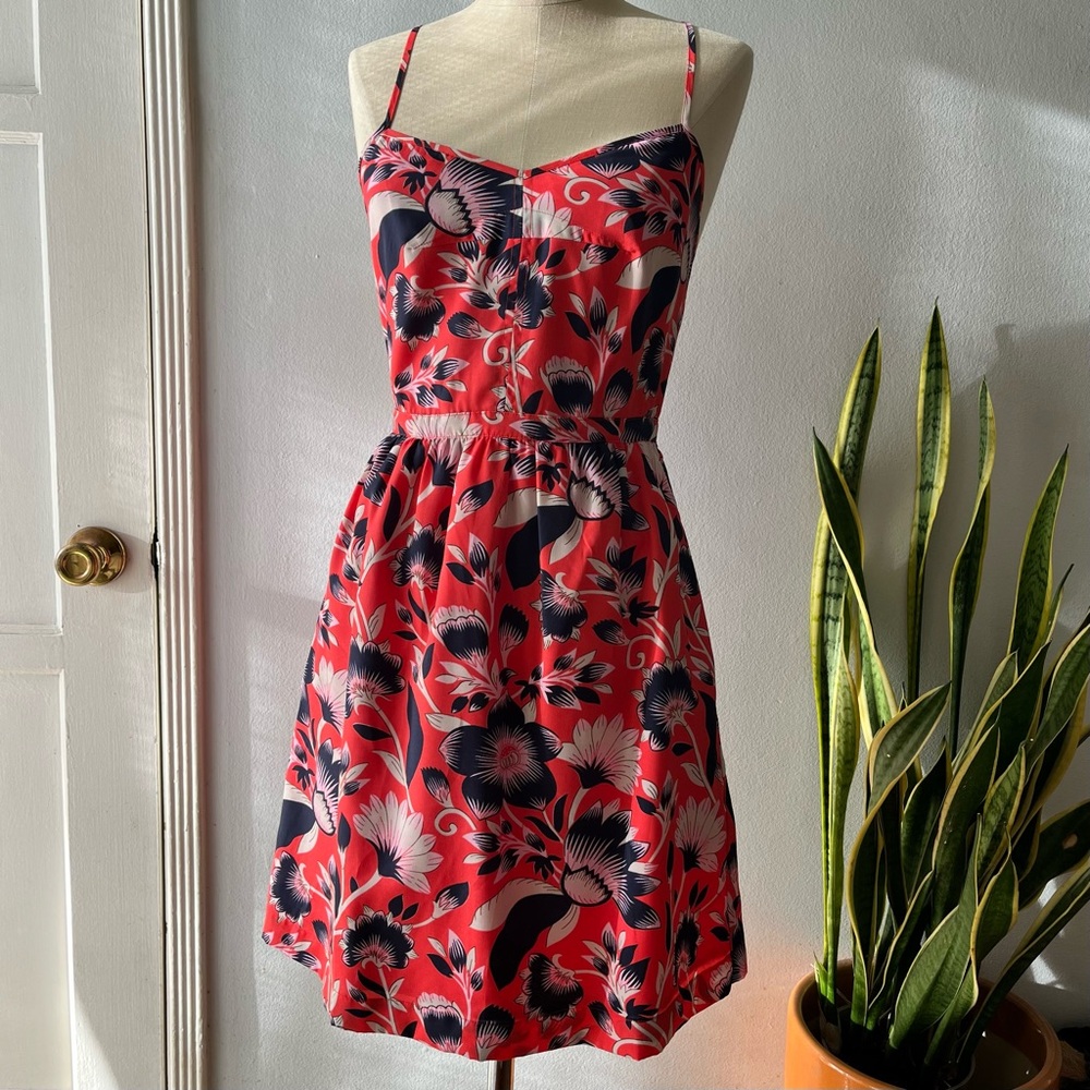 J.Crew•Tropical Floral Print Sundress•sz4 - Picture 3 of 13